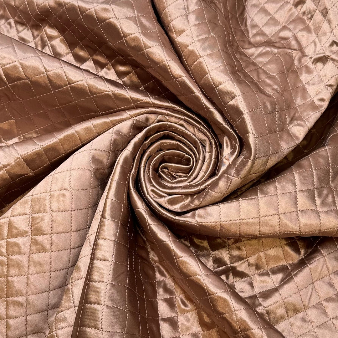 Oversized Winter Jacket - Quilted Top Synthetic Blend Knit - Champagne - 2.3M Bundle - True Deadstock fabric Fabric by private - Sustainable Textile | FABCYCLE