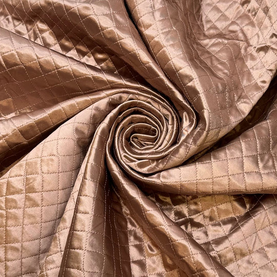 Oversized Winter Jacket - Quilted Top Synthetic Blend Knit - Champagne - 2.3M Bundle - True Deadstock fabric Fabric by private - Sustainable Textile | FABCYCLE