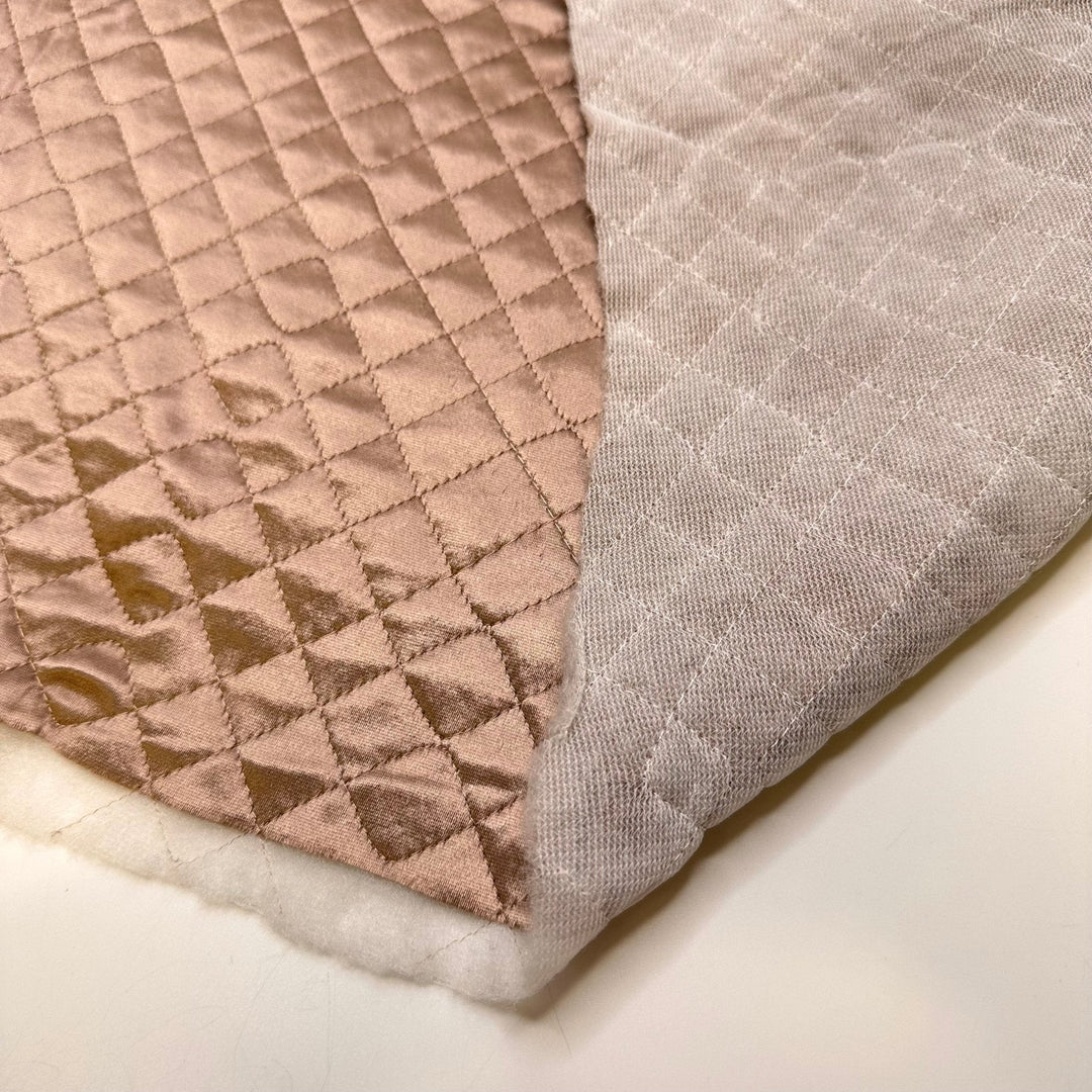 Oversized Winter Jacket - Quilted Top Synthetic Blend Knit - Champagne - 2.3M Bundle - True Deadstock fabric Fabric by private - Sustainable Textile | FABCYCLE