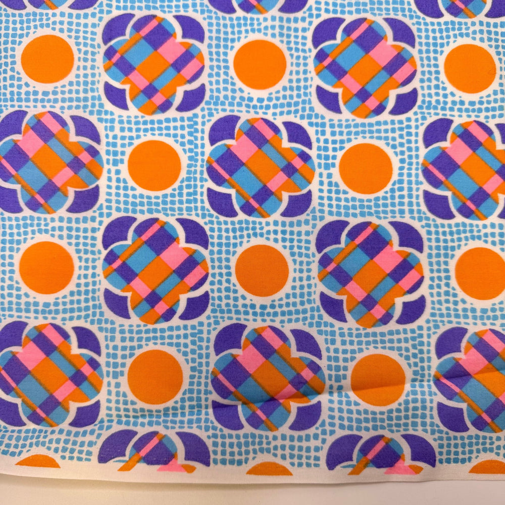 Oyster Stew - Cotton Blend Woven - Blue Multi Geometric - 2.55M Bundle - True Deadstock fabric Fabric by private - Sustainable Textile | FABCYCLE