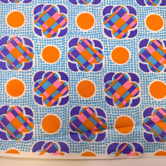 Oyster Stew - Cotton Blend Woven - Blue Multi Geometric - 2.55M Bundle - True Deadstock fabric Fabric by private - Sustainable Textile | FABCYCLE