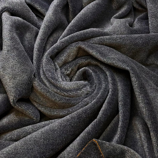 Oyster Stew - Fleece Acrylic Knit - Dark Grey - Bundles - True Deadstock fabric Fabric by private - Sustainable Textile | FABCYCLE