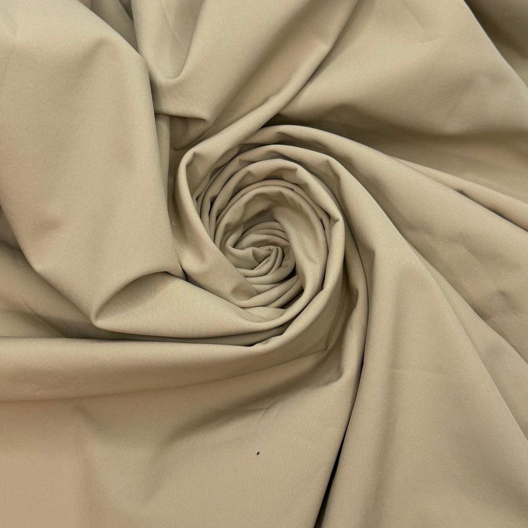 Pack The Car - Water Resistant Soft Shell Polyester Blend Knit - Light Beige/Black - 1.2M Bundle - True Deadstock fabric Fabric by private - Sustainable Textile | FABCYCLE