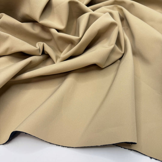Pack The Car - Water Resistant Soft Shell Polyester Blend Knit - Light Beige/Black - 1.2M Bundle - True Deadstock fabric Fabric by private - Sustainable Textile | FABCYCLE