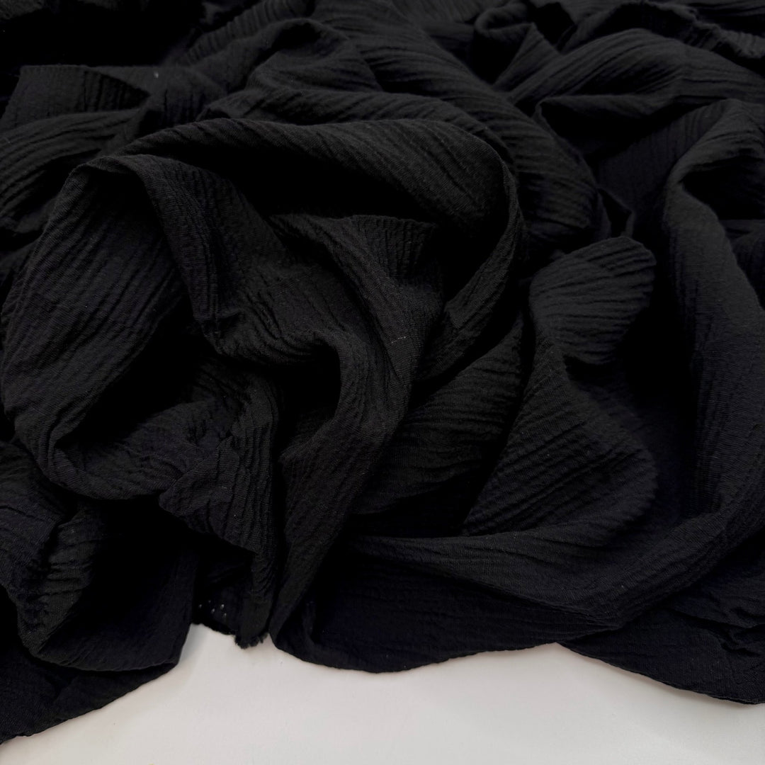 Packing The Picnic Basket - Embossed Linen/Poly Woven - Black - 3.5M Bundle - True Deadstock fabric Fabric by private - Sustainable Textile | FABCYCLE