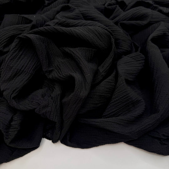 Packing The Picnic Basket - Embossed Linen/Poly Woven - Black - 3.5M Bundle - True Deadstock fabric Fabric by private - Sustainable Textile | FABCYCLE