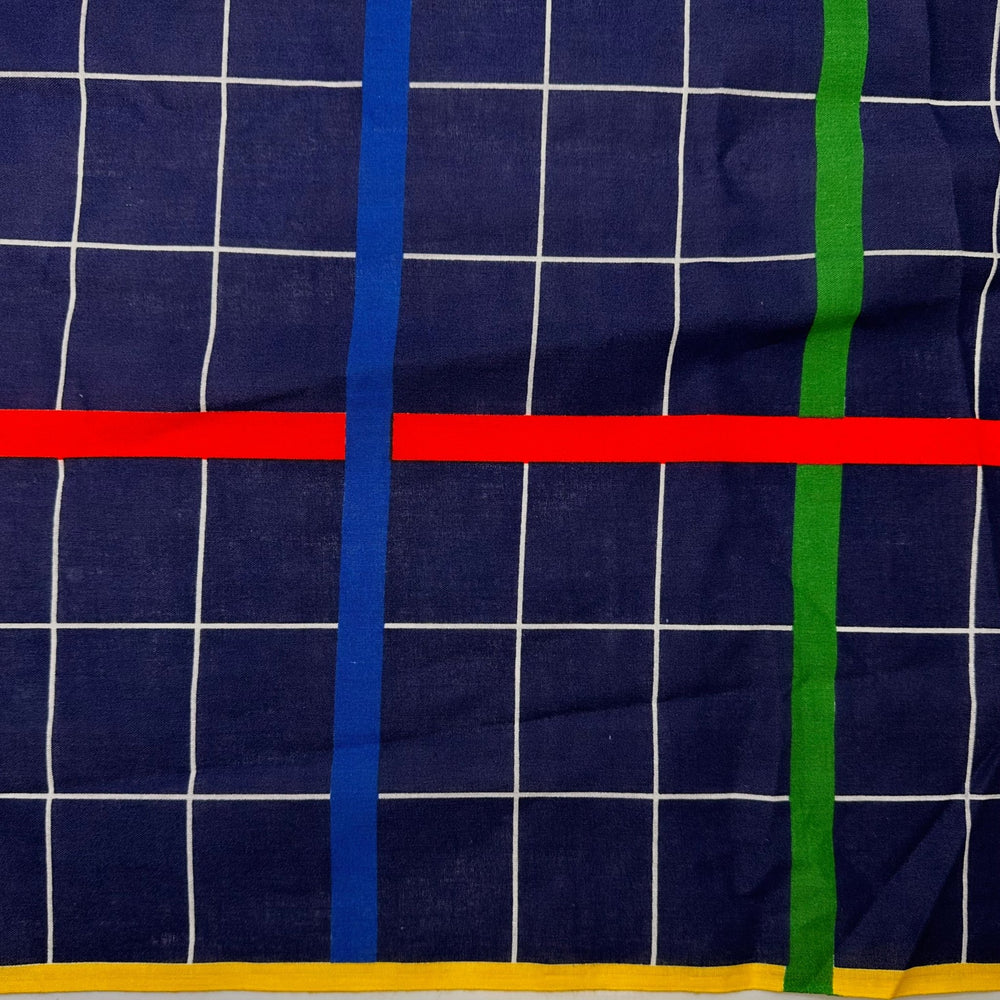 Pager Beeps - Poly/Cotton Woven - Navy Multi Plaid - 1.2M Bundle - True Deadstock fabric Fabric by private - Sustainable Textile | FABCYCLE