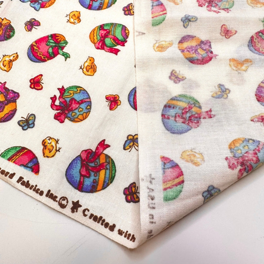 Painting Eggs - Cotton Woven - White Multi Easter - 2M Bundle - True Deadstock fabric Fabric by private - Sustainable Textile | FABCYCLE