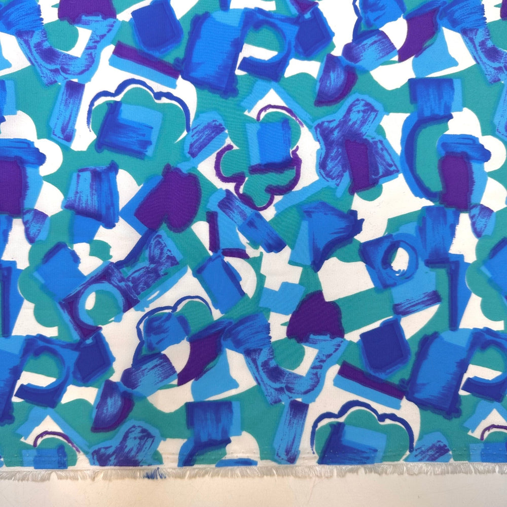 Painting the Lakes - Poly Woven - Blue Multi Floral - 1.5M Bundle - True Deadstock fabric Fabric by private - Sustainable Textile | FABCYCLE