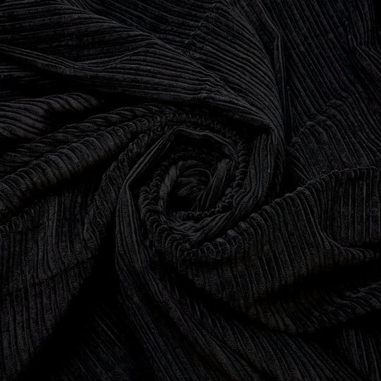 Panther Power - Corduroy Cotton/Wool Woven - Black - 1.5M Bundle - True Deadstock fabric Fabric by private - Sustainable Textile | FABCYCLE
