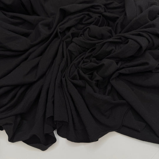 Party At The Food Forest - Jersey Cotton/Rayon Knit - Black - 2.3M Bundle - True Deadstock fabric Fabric by private - Sustainable Textile | FABCYCLE