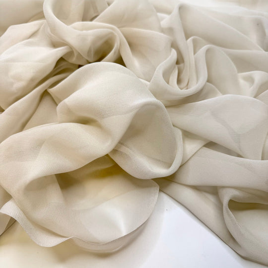 Party Etiquette - Chiffon Silk Woven - Light Grey - 2.55M Bundle - True Deadstock fabric Fabric by private - Sustainable Textile | FABCYCLE