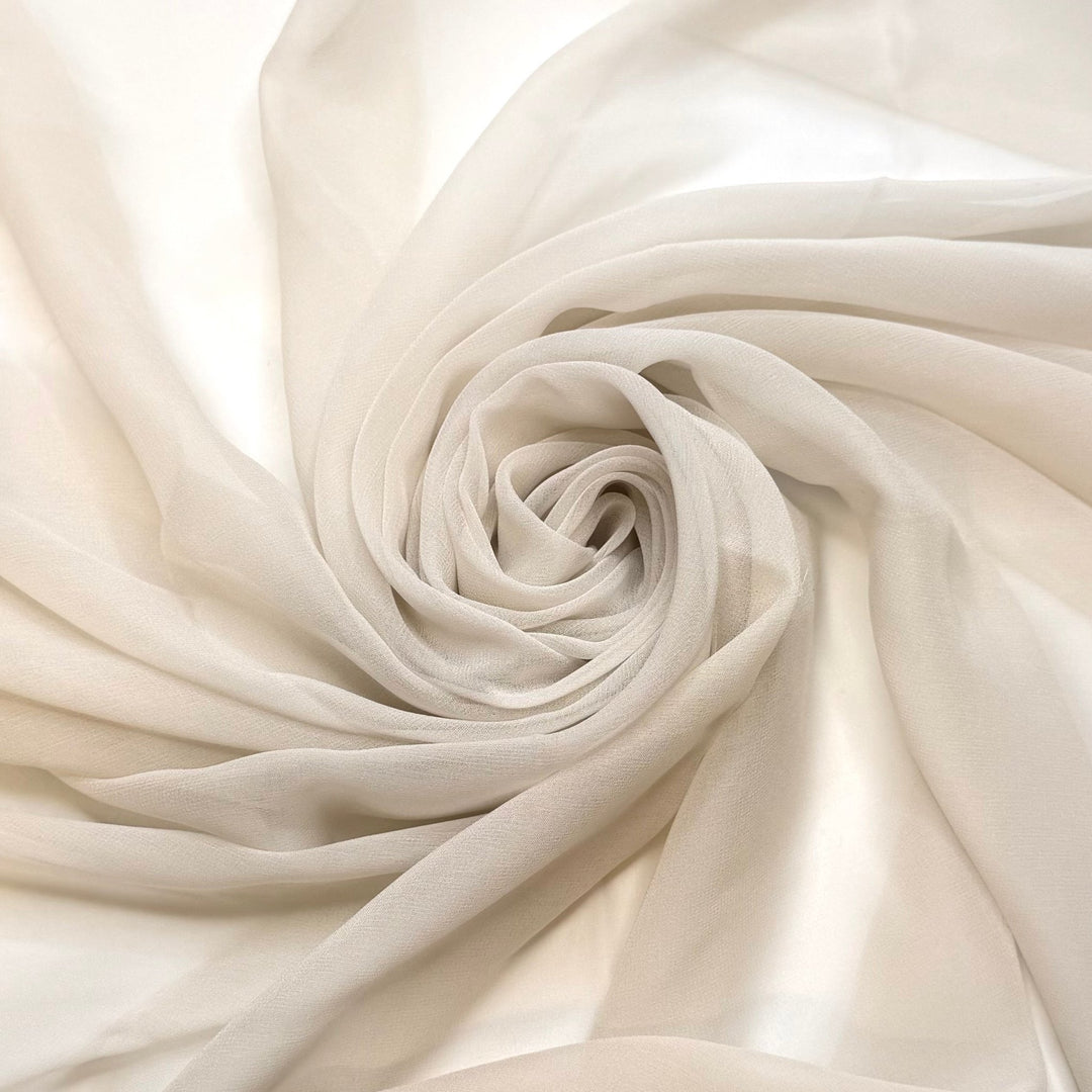 Party Etiquette - Chiffon Silk Woven - Light Grey - 2.55M Bundle - True Deadstock fabric Fabric by private - Sustainable Textile | FABCYCLE