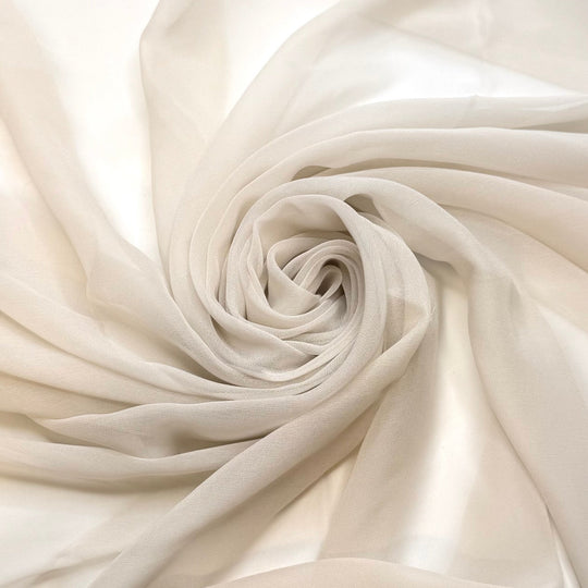 Party Etiquette - Chiffon Silk Woven - Light Grey - 2.55M Bundle - True Deadstock fabric Fabric by private - Sustainable Textile | FABCYCLE