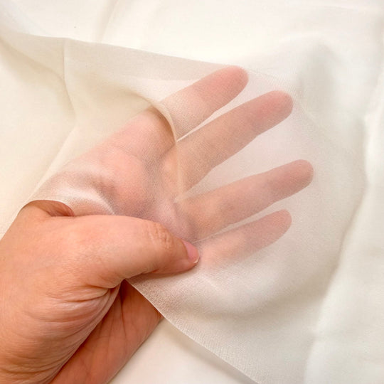 Party Etiquette - Chiffon Silk Woven - Light Grey - 2.55M Bundle - True Deadstock fabric Fabric by private - Sustainable Textile | FABCYCLE