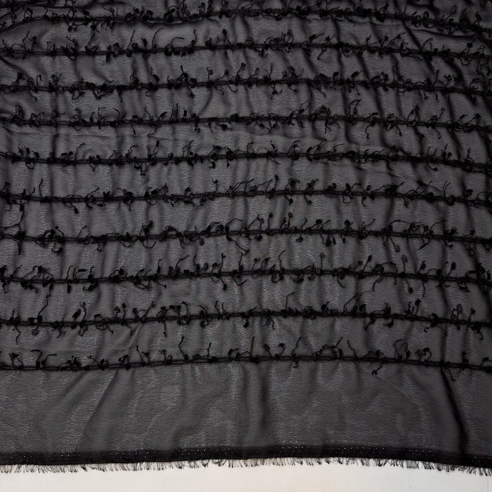 Party Games - Chiffon Polyester Blend Woven - Black - 3.25M Bundle - True Deadstock fabric Fabric by private - Sustainable Textile | FABCYCLE