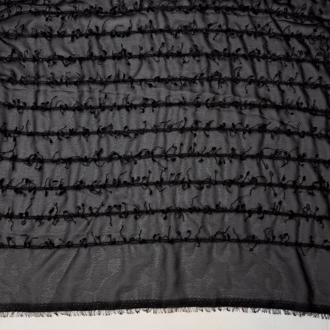 Party Games - Chiffon Polyester Blend Woven - Black - 3.25M Bundle - True Deadstock fabric Fabric by private - Sustainable Textile | FABCYCLE