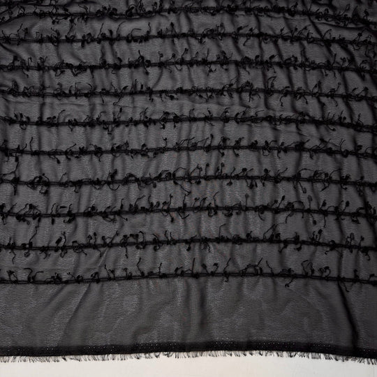 Party Games - Chiffon Polyester Blend Woven - Black - 3.25M Bundle - True Deadstock fabric Fabric by private - Sustainable Textile | FABCYCLE