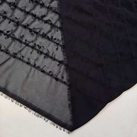 Party Games - Chiffon Polyester Blend Woven - Black - 3.25M Bundle - True Deadstock fabric Fabric by private - Sustainable Textile | FABCYCLE
