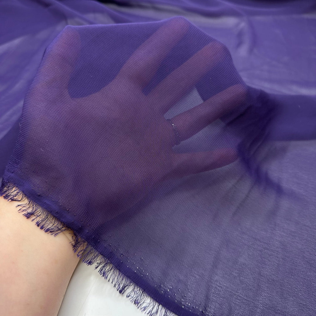 Party Of The Year - Chiffon Poly Woven - Dark Purple - 1.6M Bundle - True Deadstock fabric Fabric by private - Sustainable Textile | FABCYCLE