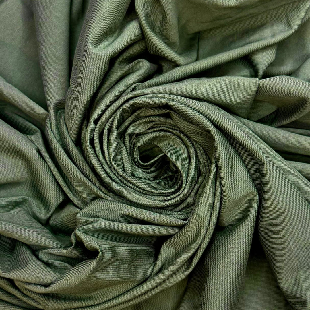 Party On The Mountain - Rib Knit Cotton Blend Knit - Green - 1.35M Bundle - True Deadstock fabric Fabric by private - Sustainable Textile | FABCYCLE