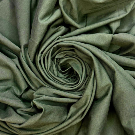 Party On The Mountain - Rib Knit Cotton Blend Knit - Green - 1.35M Bundle - True Deadstock fabric Fabric by private - Sustainable Textile | FABCYCLE