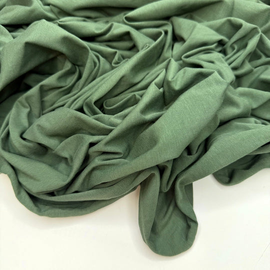 Party On The Mountain - Rib Knit Cotton Blend Knit - Green - 1.35M Bundle - True Deadstock fabric Fabric by private - Sustainable Textile | FABCYCLE