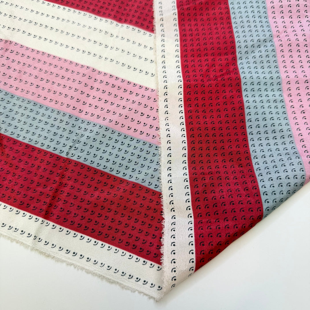 Party Streamers - Poly Woven - White/Pink Stripes - 2M Bundle - True Deadstock fabric Fabric by private - Sustainable Textile | FABCYCLE