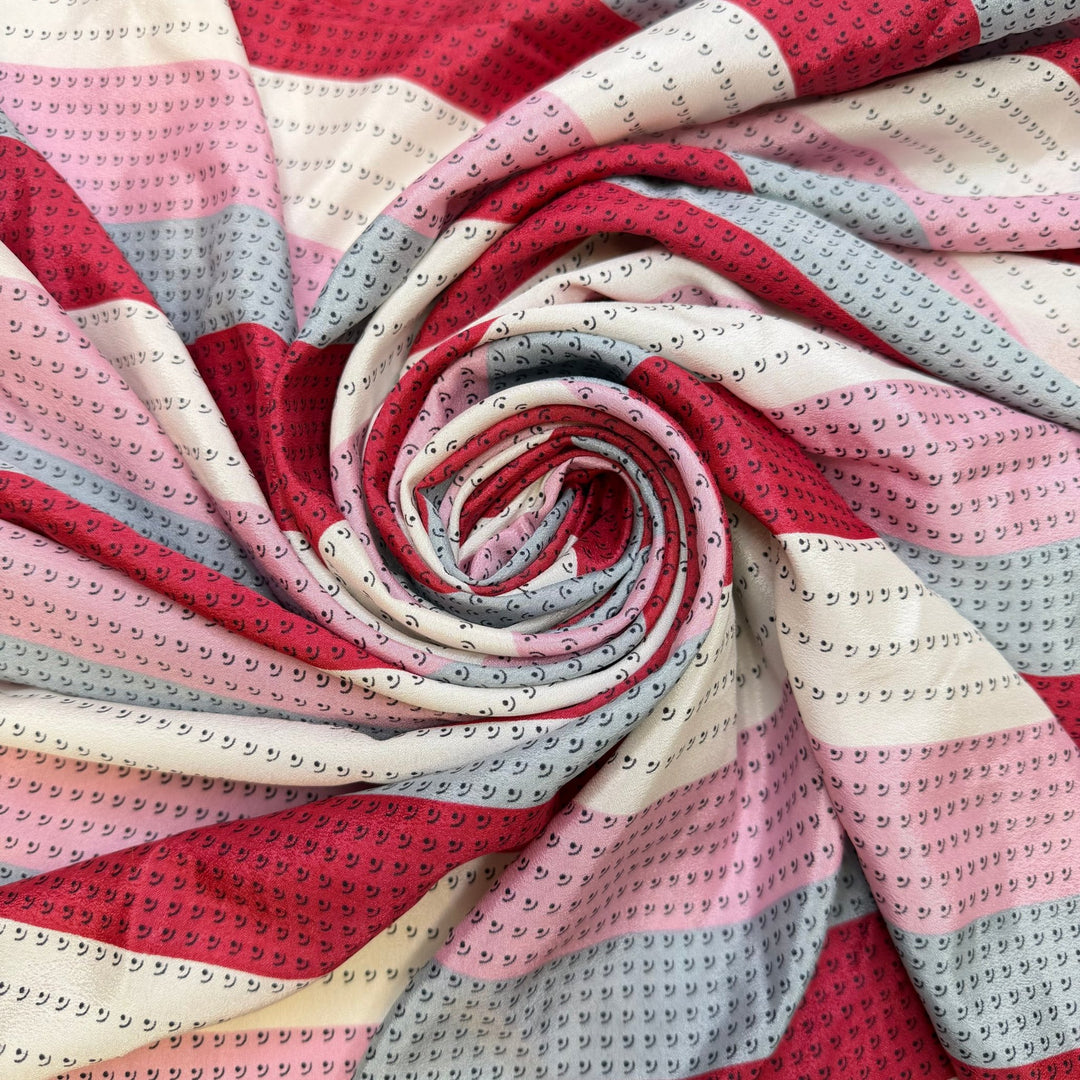 Party Streamers - Poly Woven - White/Pink Stripes - 2M Bundle - True Deadstock fabric Fabric by private - Sustainable Textile | FABCYCLE