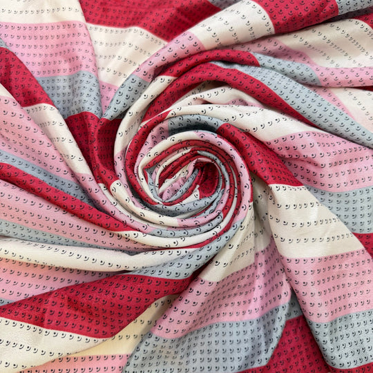 Party Streamers - Poly Woven - White/Pink Stripes - 2M Bundle - True Deadstock fabric Fabric by private - Sustainable Textile | FABCYCLE