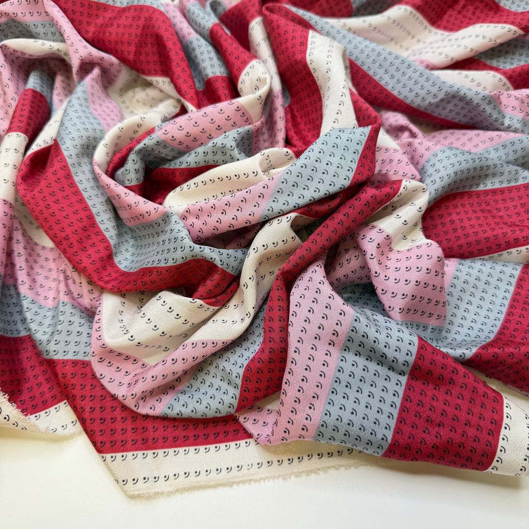 Party Streamers - Poly Woven - White/Pink Stripes - 2M Bundle - True Deadstock fabric Fabric by private - Sustainable Textile | FABCYCLE
