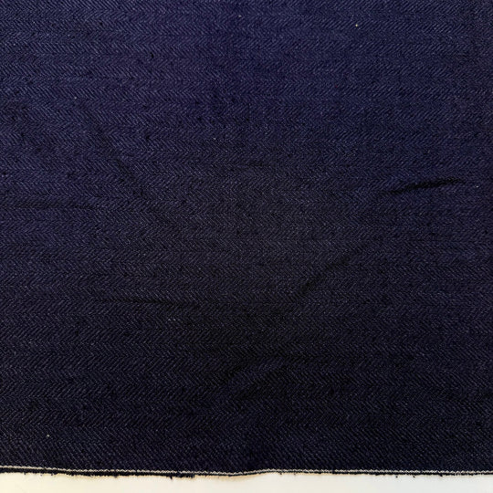 Partying With The CEO - Twill Weave Wool Woven - Navy - 1.35M Bundle - True Deadstock fabric Fabric by private - Sustainable Textile | FABCYCLE
