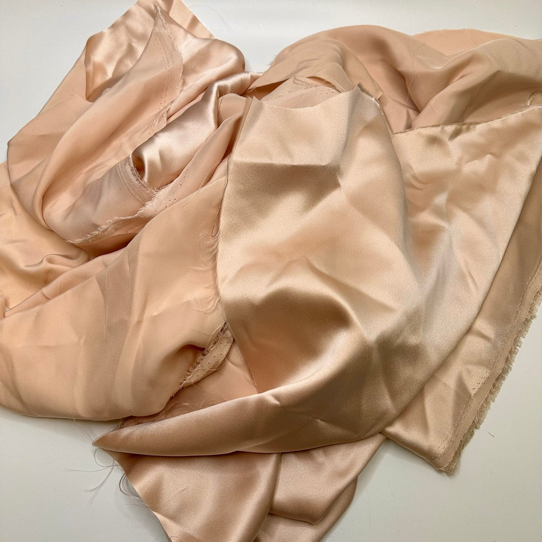 Pas De Deux - Off Cuts Satin Silk Woven - Ballet Pink - 0.5 Lb Bag - True Deadstock fabric Fabric by private - Sustainable Textile | FABCYCLE