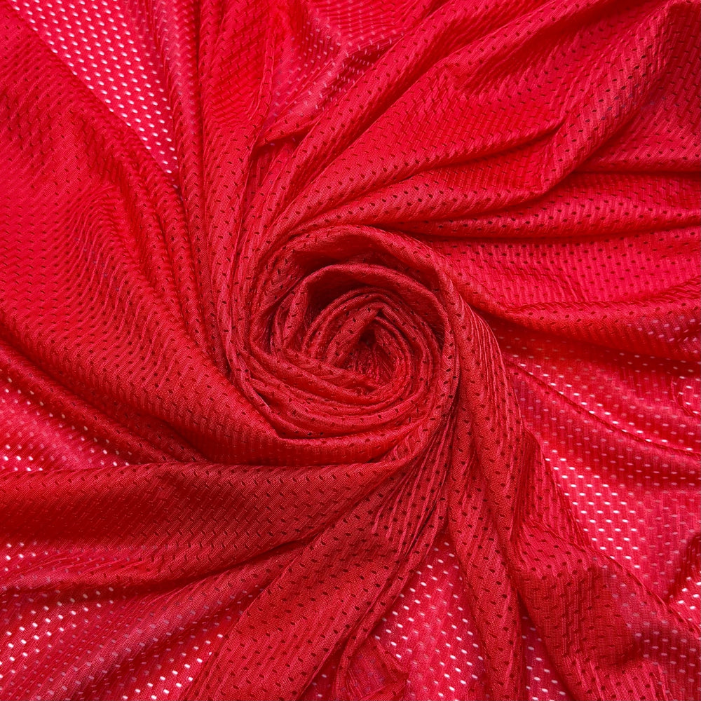 Passion And Intensity - Sport Mesh Poly Knit - Red - Bundles - True Deadstock fabric Fabric by private - Sustainable Textile | FABCYCLE