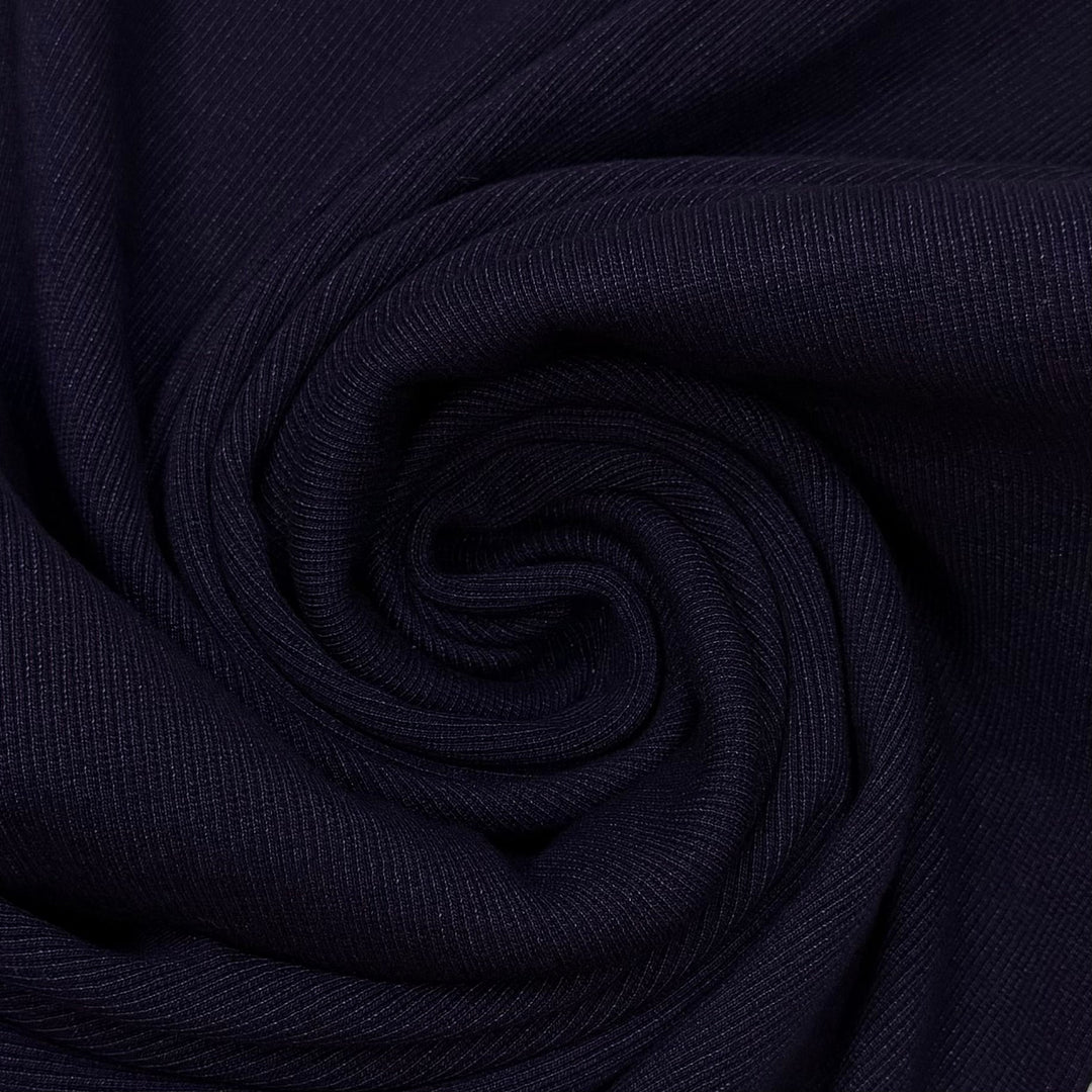 Passion Knit - Tubular Rib Knit Cotton Blend Knit - Dark Navy - 2.15M Bundle - True Deadstock fabric Fabric by private - Sustainable Textile | FABCYCLE
