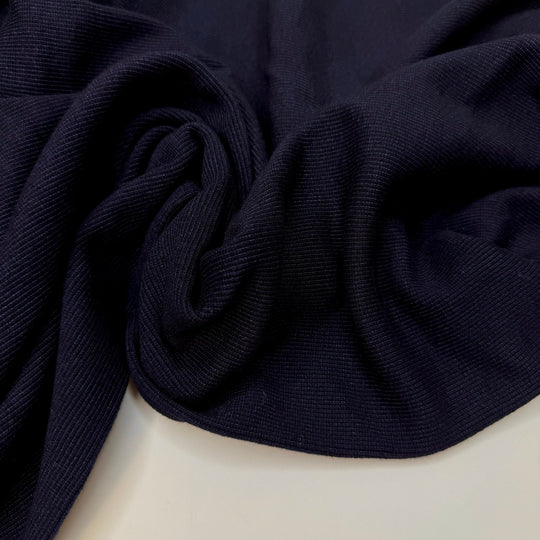 Passion Knit - Tubular Rib Knit Cotton Blend Knit - Dark Navy - 2.15M Bundle - True Deadstock fabric Fabric by private - Sustainable Textile | FABCYCLE