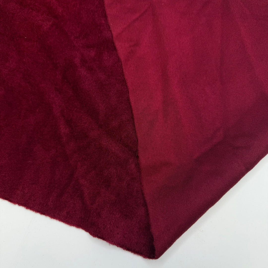 Passion On The Dance Floor - Knitted Velour Polyester Blend Knit - Dark Red - 1.2M Bundle - True Deadstock fabric Fabric by private - Sustainable Textile | FABCYCLE