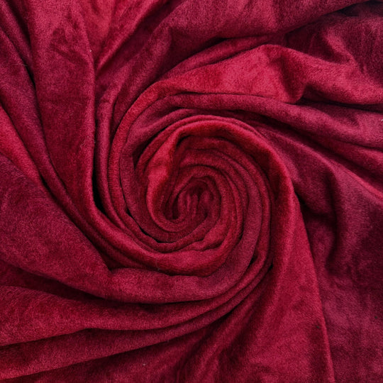 Passion On The Dance Floor - Knitted Velour Polyester Blend Knit - Dark Red - 1.2M Bundle - True Deadstock fabric Fabric by private - Sustainable Textile | FABCYCLE