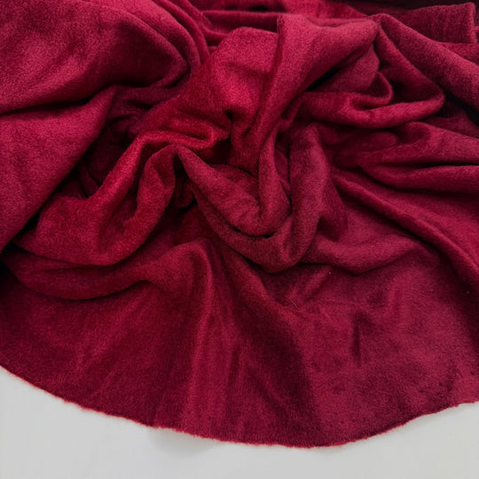 Passion On The Dance Floor - Knitted Velour Polyester Blend Knit - Dark Red - 1.2M Bundle - True Deadstock fabric Fabric by private - Sustainable Textile | FABCYCLE
