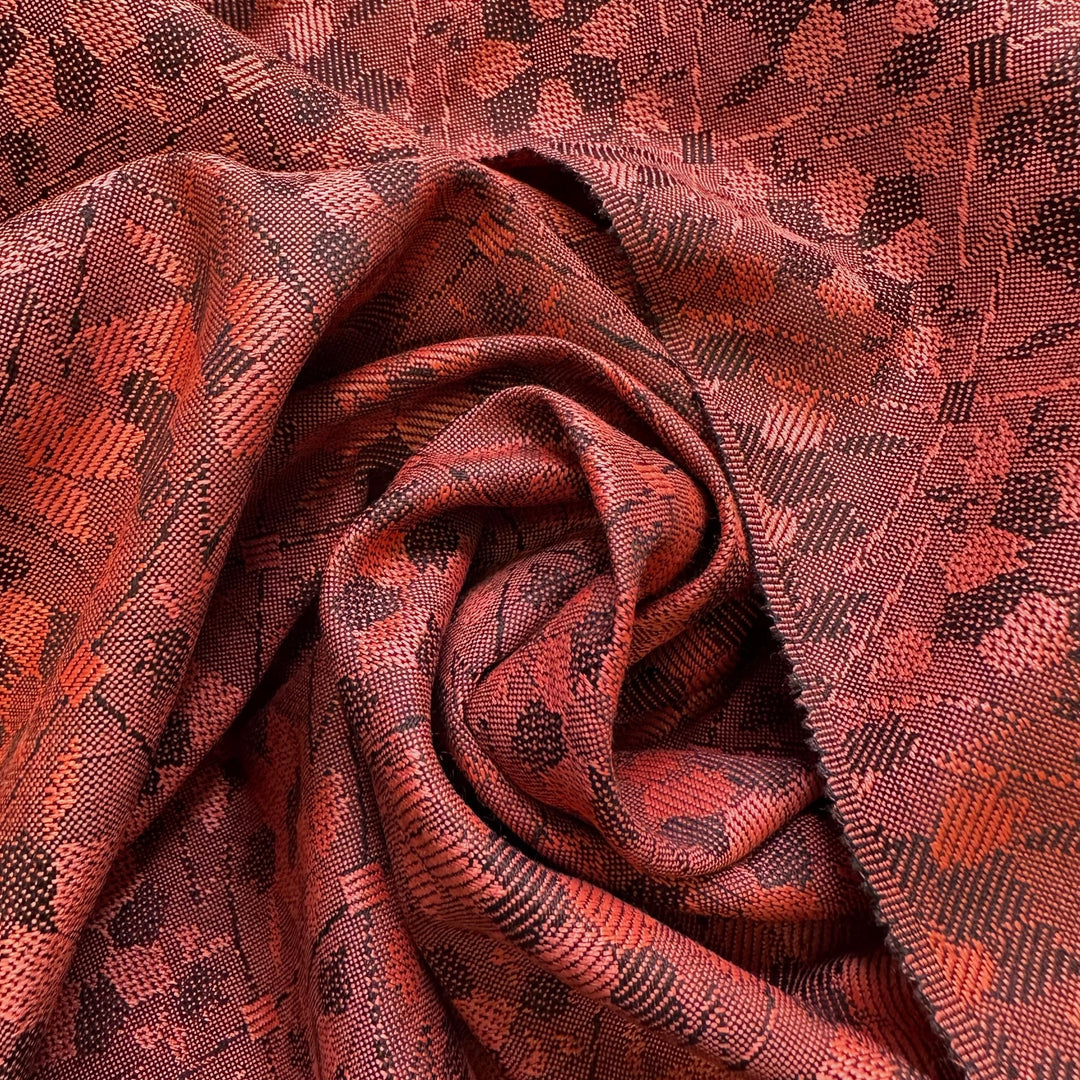 Patchwork Couture - Wool Blend Woven - Red Geometric - 3.5M Bundle - True Deadstock fabric Fabric by private - Sustainable Textile | FABCYCLE