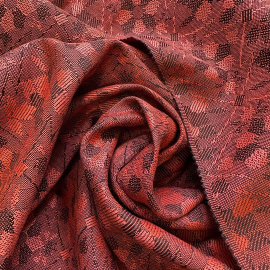 Patchwork Couture - Wool Blend Woven - Red Geometric - 3.5M Bundle - True Deadstock fabric Fabric by private - Sustainable Textile | FABCYCLE