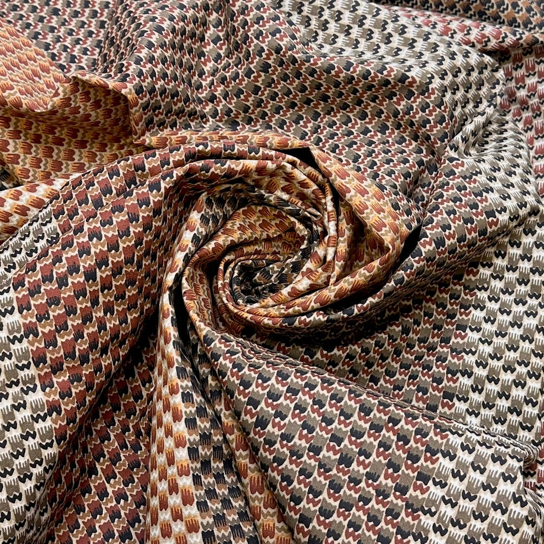 Patchwork Planning - Cotton Woven - Black/Brown Geometric - 1M Bundle - True Deadstock fabric Fabric by private - Sustainable Textile | FABCYCLE