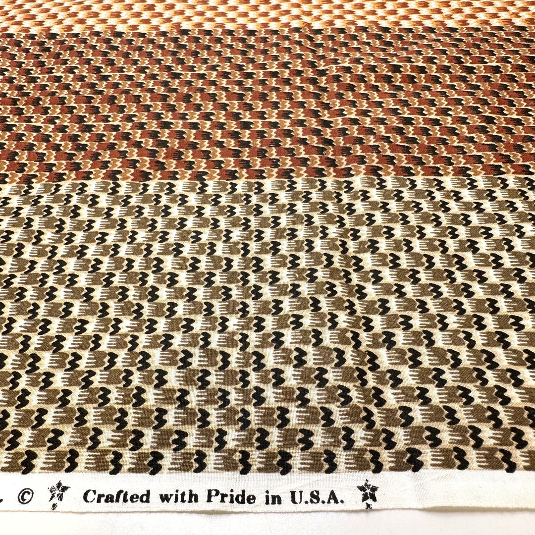 Patchwork Planning - Cotton Woven - Black/Brown Geometric - 1M Bundle - True Deadstock fabric Fabric by private - Sustainable Textile | FABCYCLE