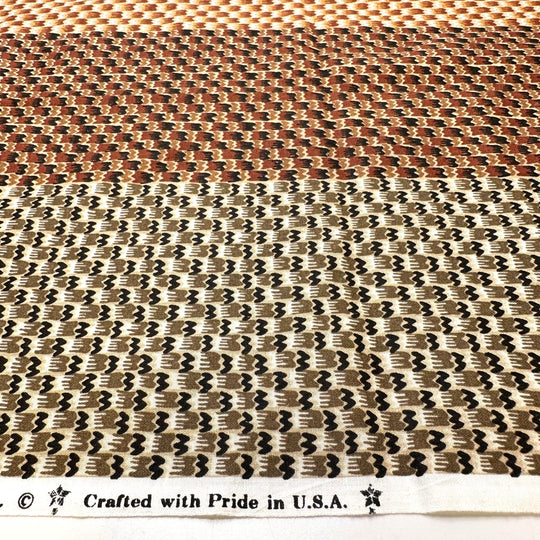Patchwork Planning - Cotton Woven - Black/Brown Geometric - 1M Bundle - True Deadstock fabric Fabric by private - Sustainable Textile | FABCYCLE