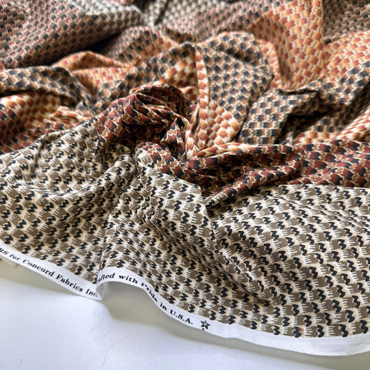 Patchwork Planning - Cotton Woven - Black/Brown Geometric - 1M Bundle - True Deadstock fabric Fabric by private - Sustainable Textile | FABCYCLE