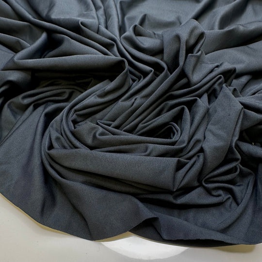 Peace And Quiet - Chitosante Poly/Spandex Knit - Dark Grey - Bundles - True Deadstock fabric Fabric by private - Sustainable Textile | FABCYCLE