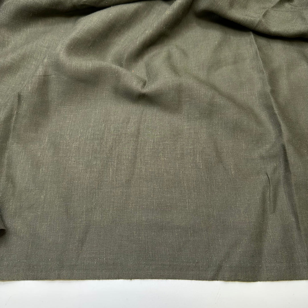 Peace Of Mind - Linen Woven - Dark Olive Green - 2.4M Bundle - True Deadstock fabric Fabric by private - Sustainable Textile | FABCYCLE
