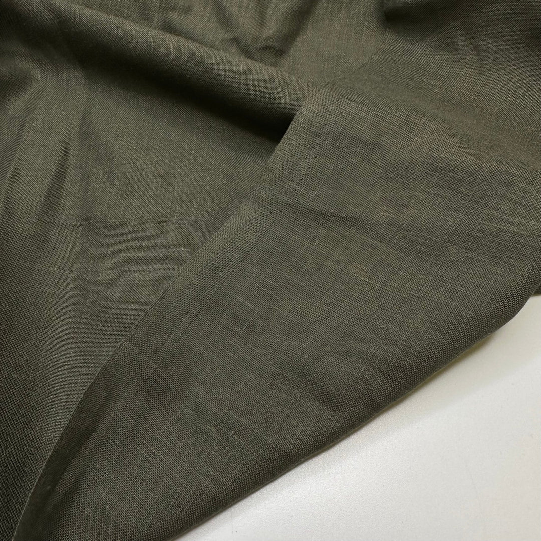 Peace Of Mind - Linen Woven - Dark Olive Green - 2.4M Bundle - True Deadstock fabric Fabric by private - Sustainable Textile | FABCYCLE