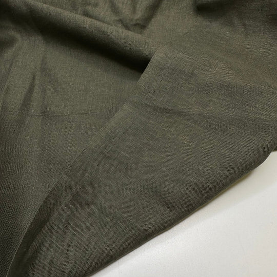 Peace Of Mind - Linen Woven - Dark Olive Green - 2.4M Bundle - True Deadstock fabric Fabric by private - Sustainable Textile | FABCYCLE