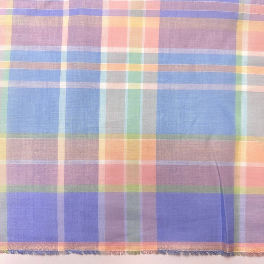 Peaceful Dreams - Vintage Cotton Blend Woven - Pastels Plaid - 2.85M Bundle - True Deadstock fabric Fabric by private - Sustainable Textile | FABCYCLE